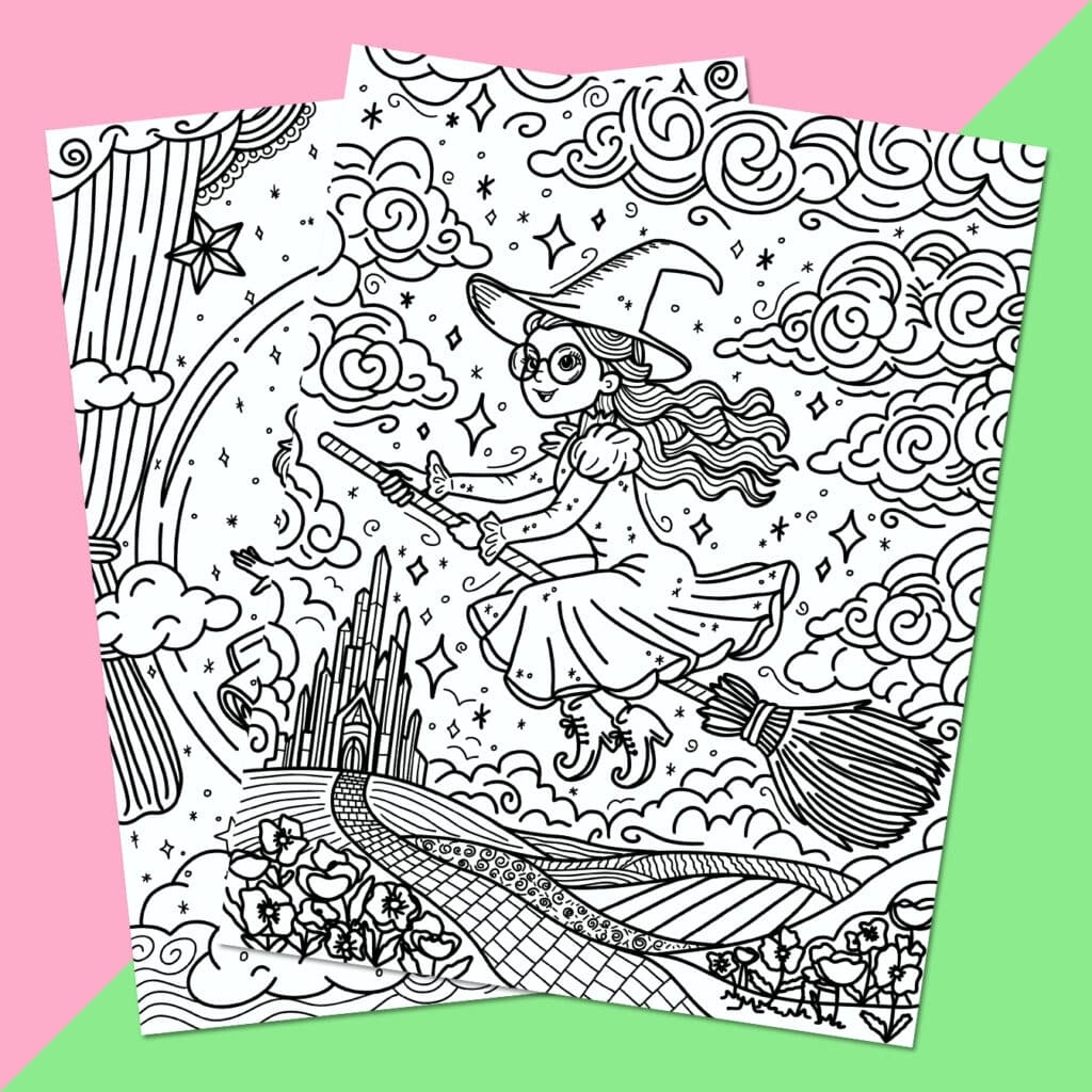 glinda and elphaba coloring pages