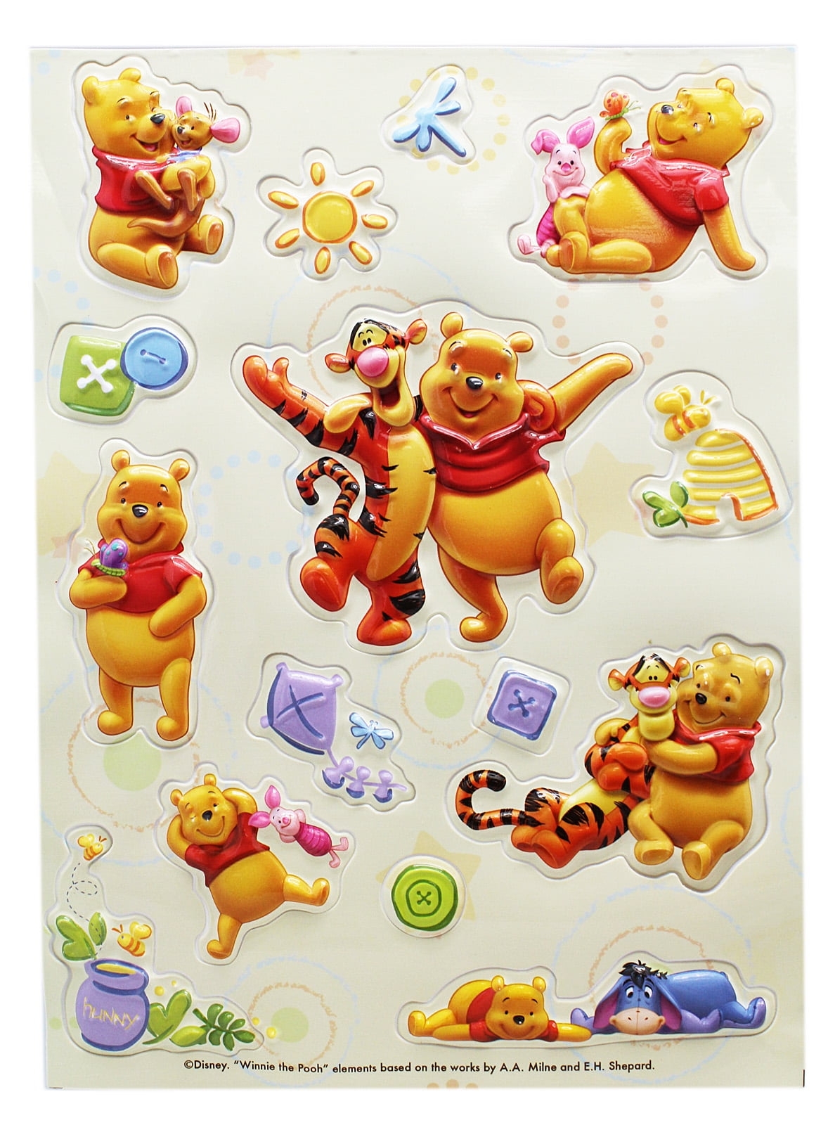 Winnie The Pooh 3D Raised Stickers Disney Fun And Carefree 15 Count Walmart