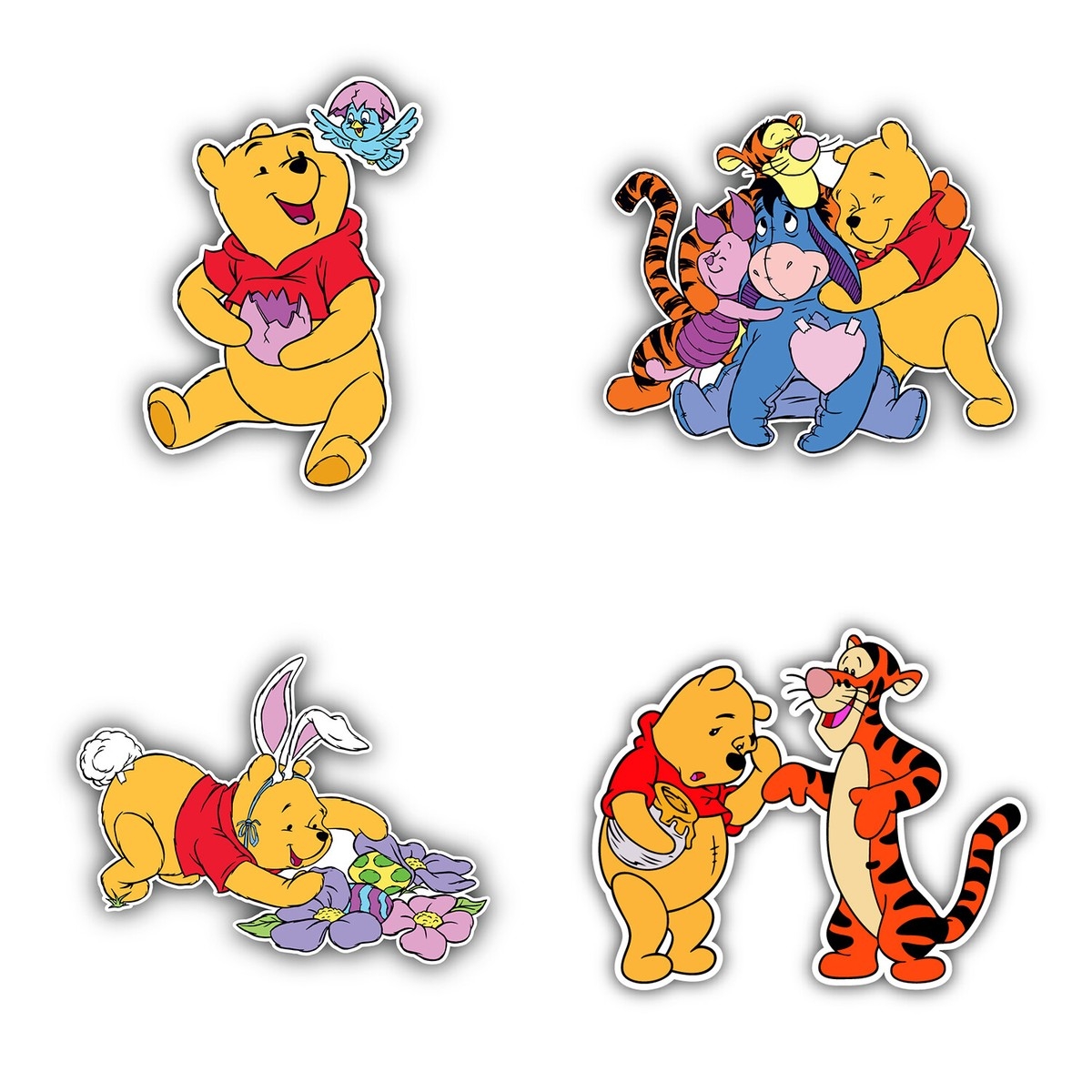 Winnie The Pooh Cartoon Set Of 4 Vinyl Sticker Decal 5 Longer Side ID 11 EBay