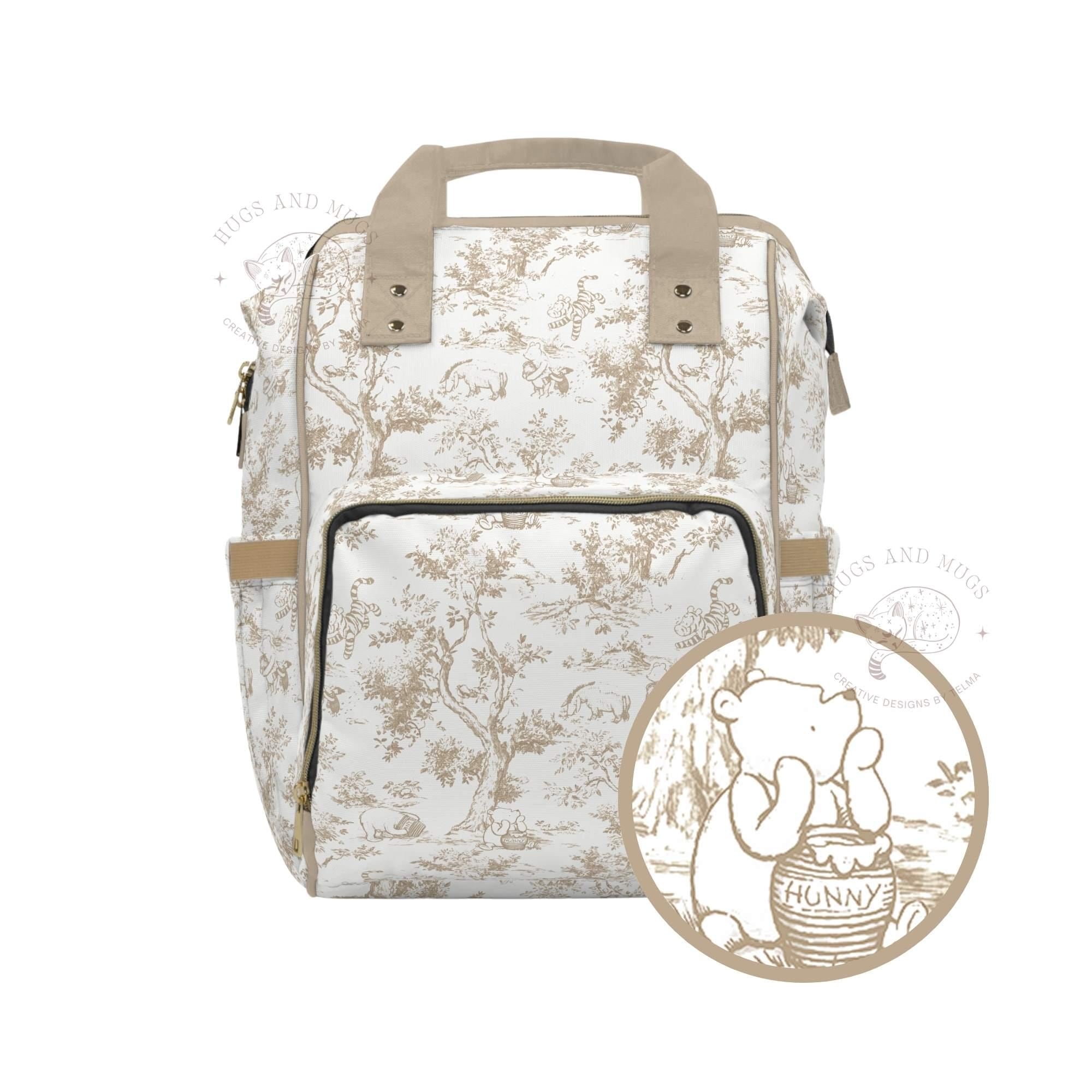 Winnie the pooh Diaper Backpack Beige Toile De Jouy Gender Neutral Etsy