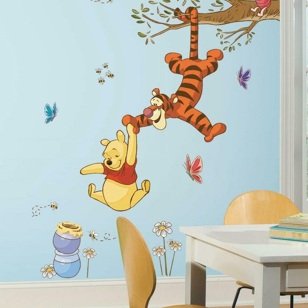 Winnie The Pooh Friends Nursery And Bedroom Decor Swinging For Honey Giant Wall Stickers Walmart Business Supplies