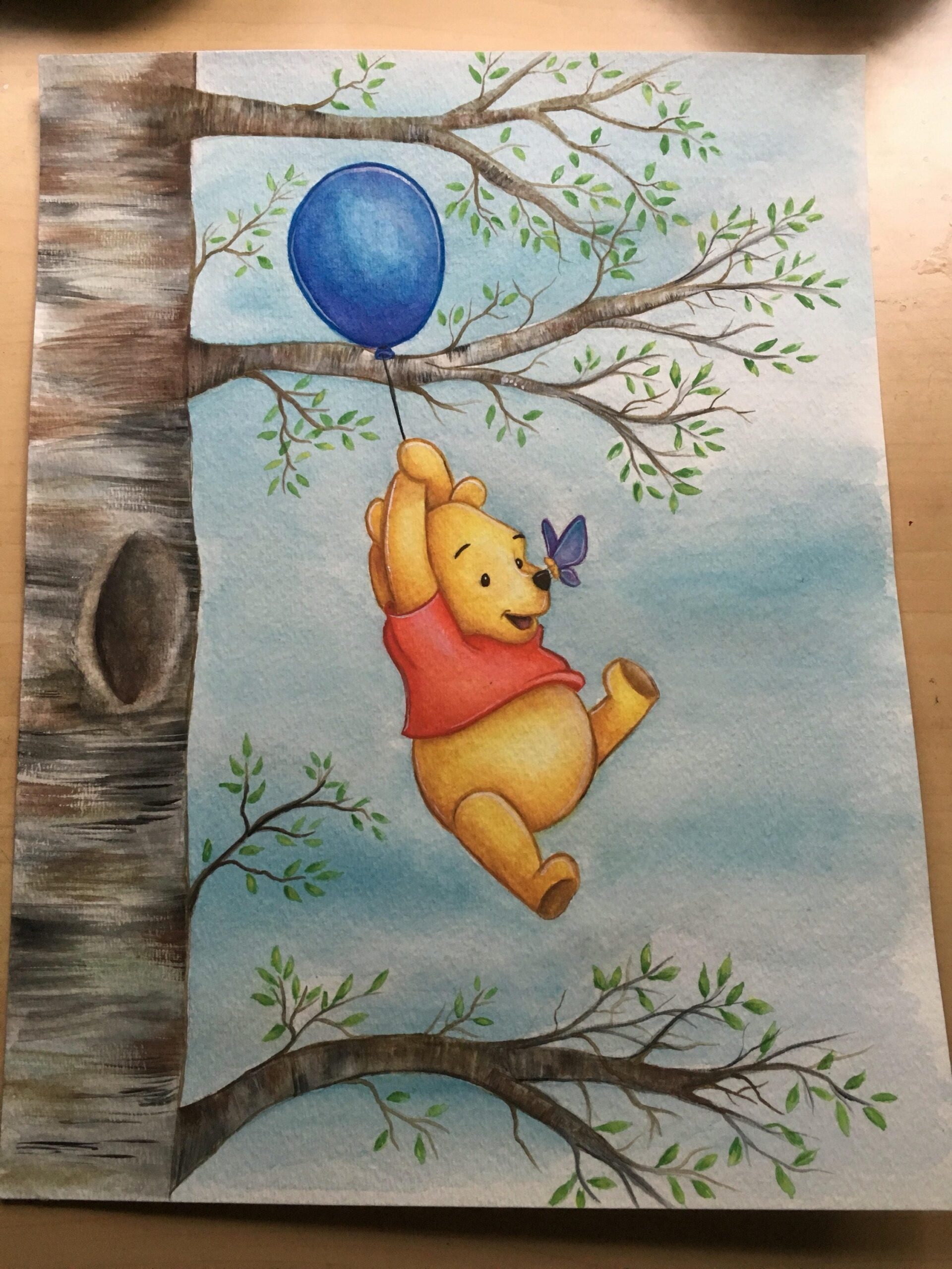 Winnie The Pooh Watercolor Painting PRINT Etsy