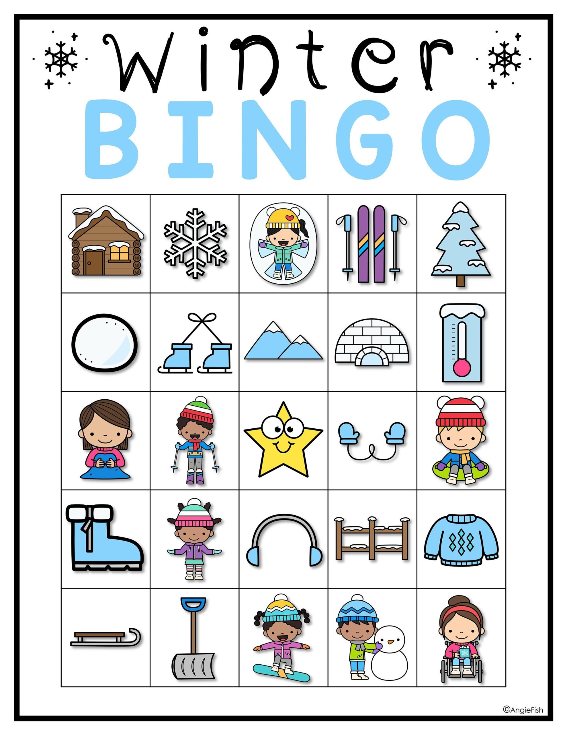 Winter Bingo Game 31 Printable Cards digital Download Etsy Israel