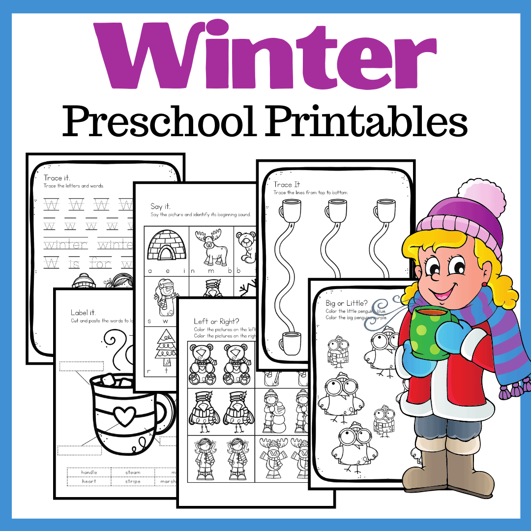 winter worksheets for preschool