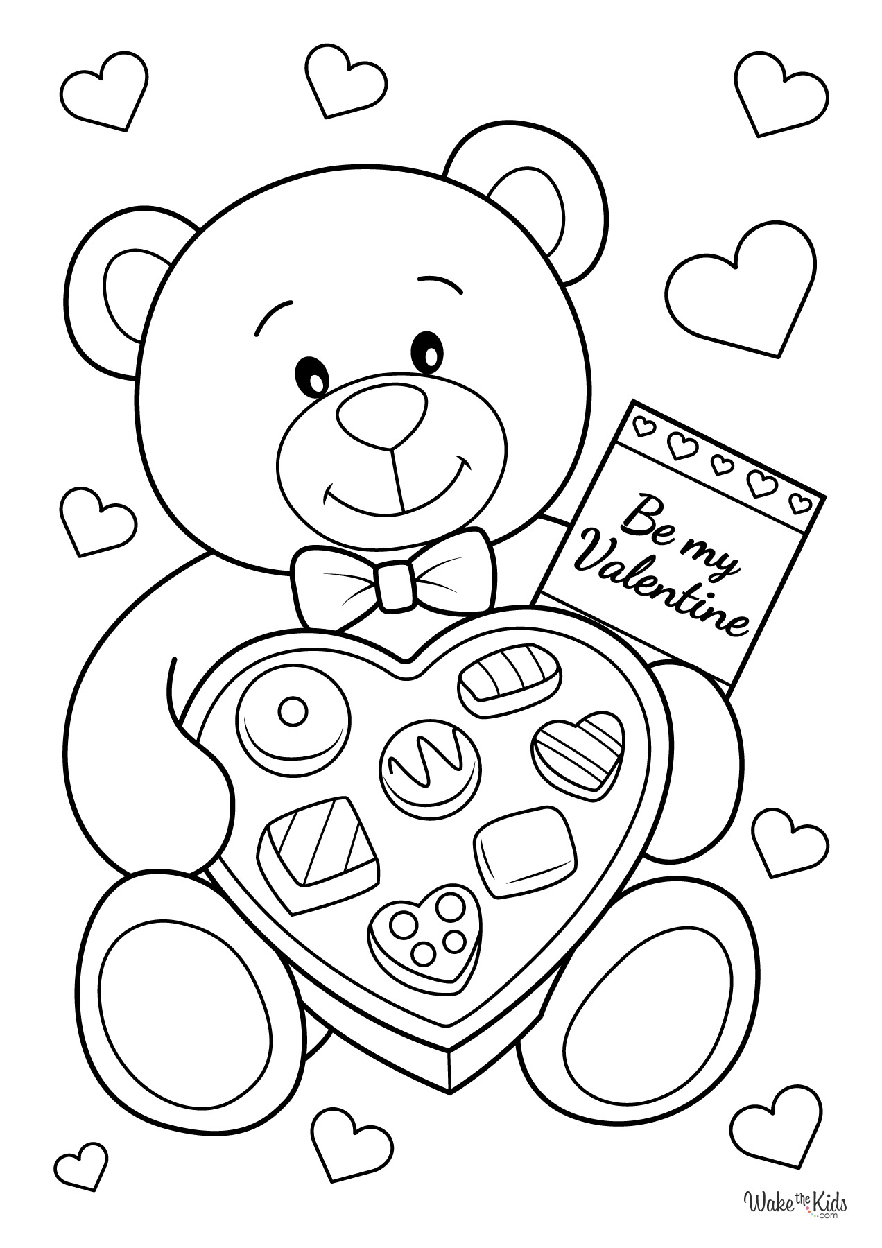 teddy bear valentine coloring pages