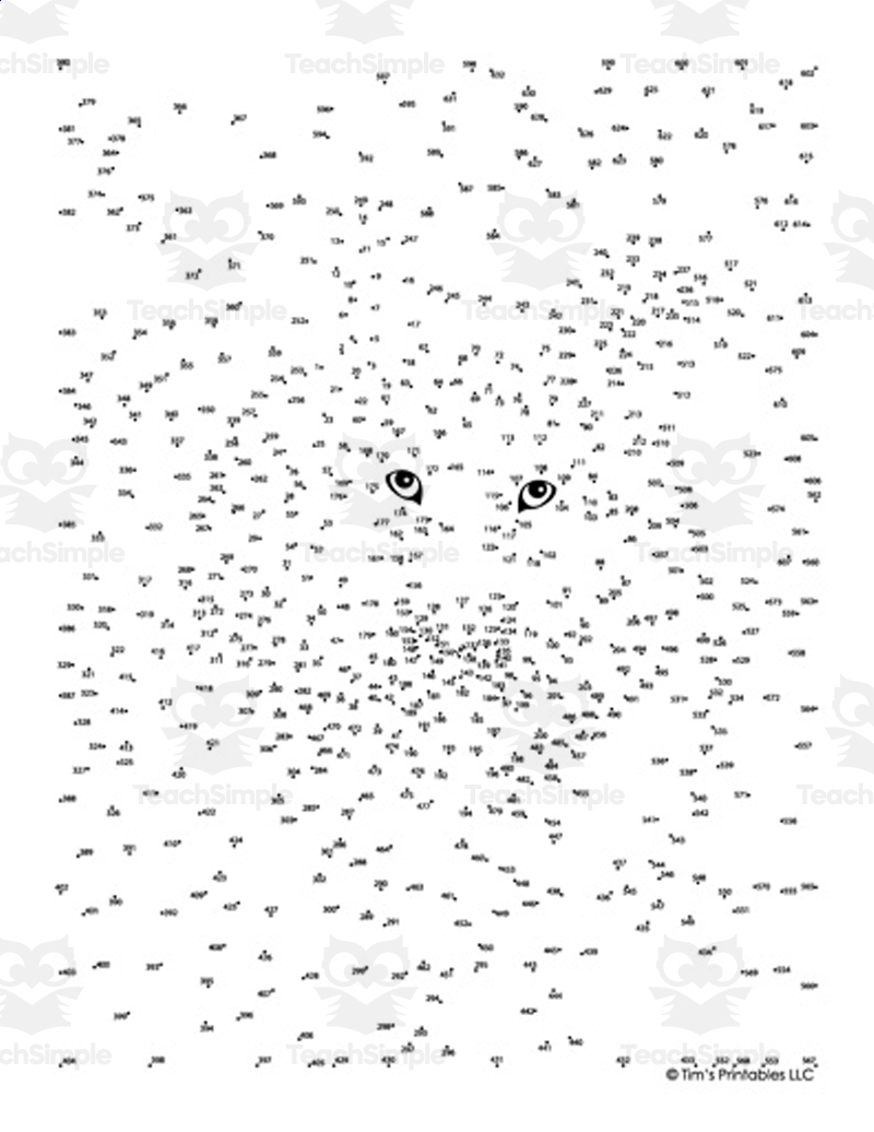 Wolf Extreme Difficulty Dot to Dot Connect The Dots PDF By Teach Simple