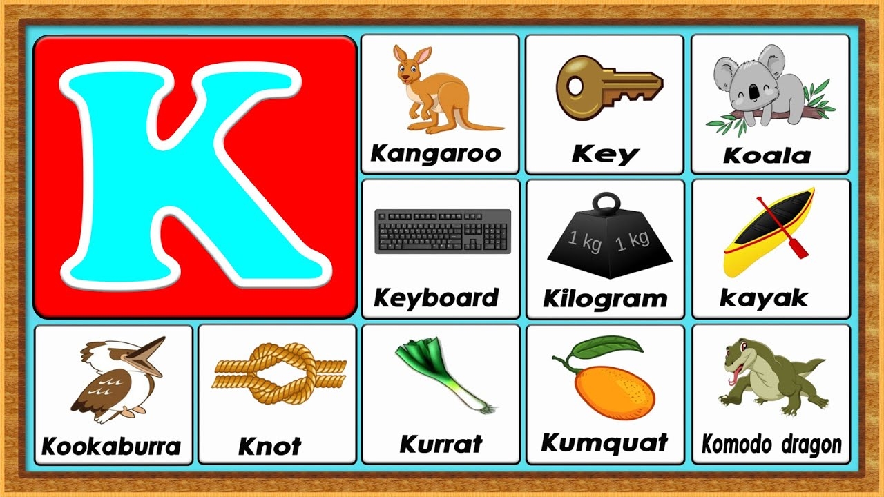 Words From K Vocabulary Words Early Childhood Education ABC Flashcards YouTube