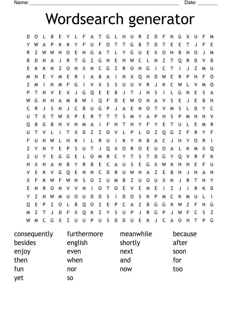 word search puzzle generator