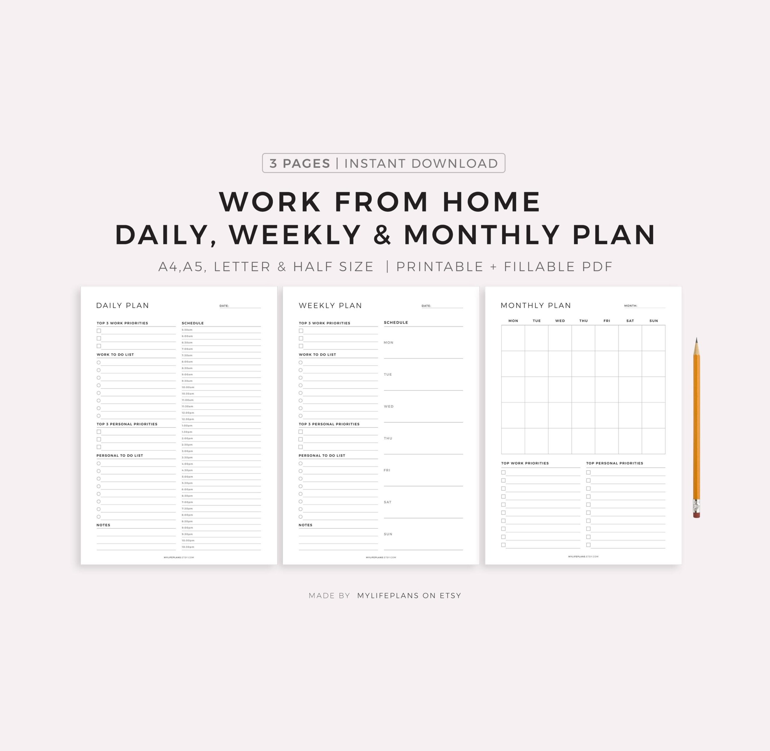 planner daily weekly monthly