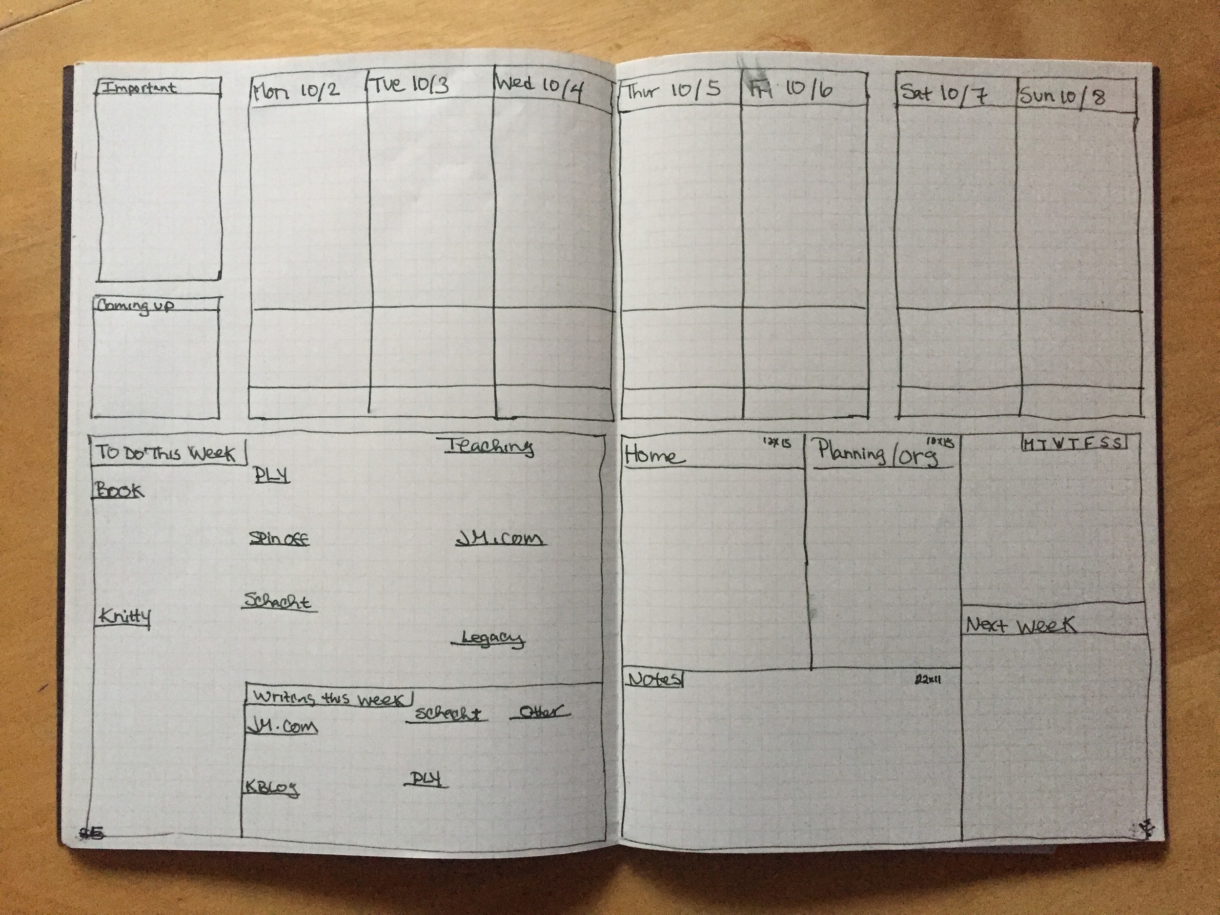 2 page per week planner