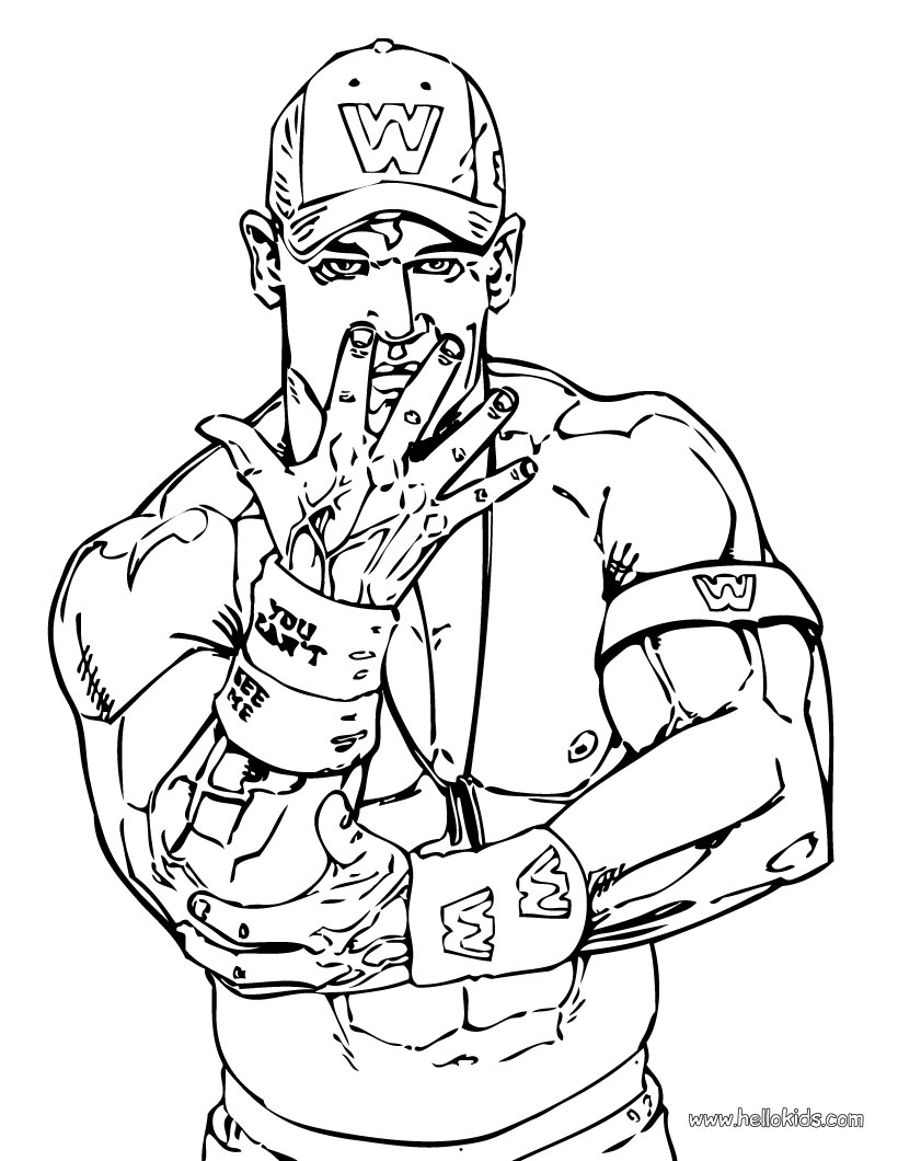 Wrestler John Cena Coloring Pages Hellokids