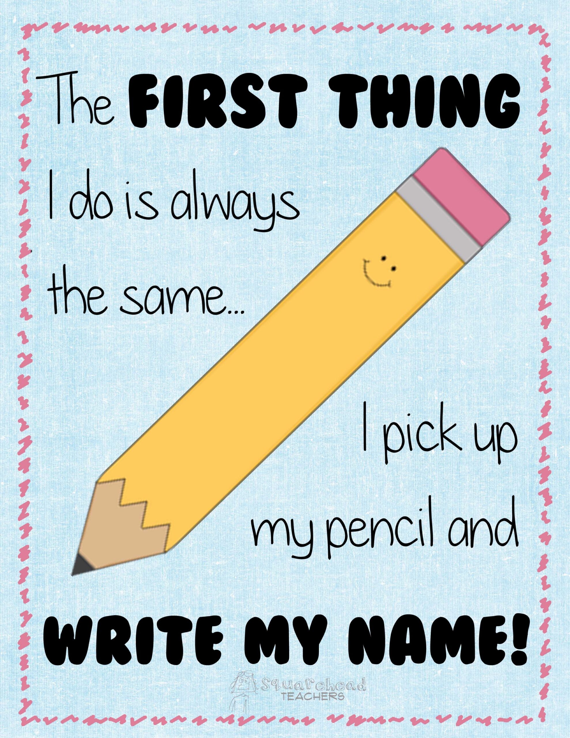 Write Your Name poster Squarehead Teachers