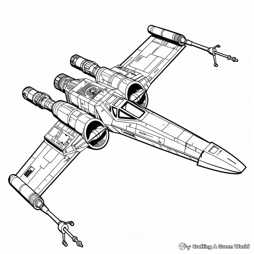 X Wing Coloring Pages Free Printable 