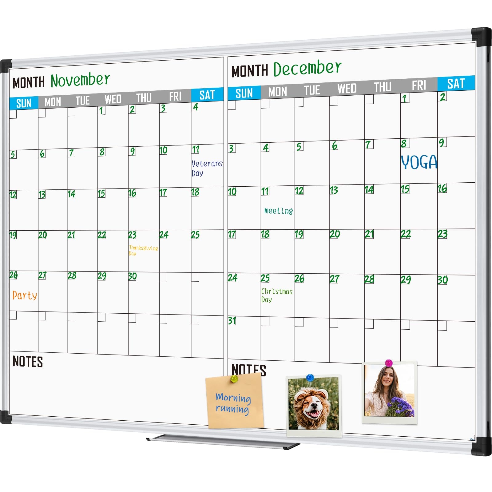 XBoard Magnetic Calendar Whiteboard 48 X 36 2 Month Dry Erase Board White Board Colorful Calendar Board Silver Aluminium Framed Monthly Planning Board Buy Online At Best Price In