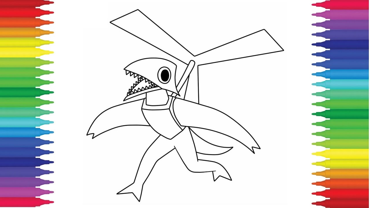 Yellow Rainbow Friends Coloring Page YouTube