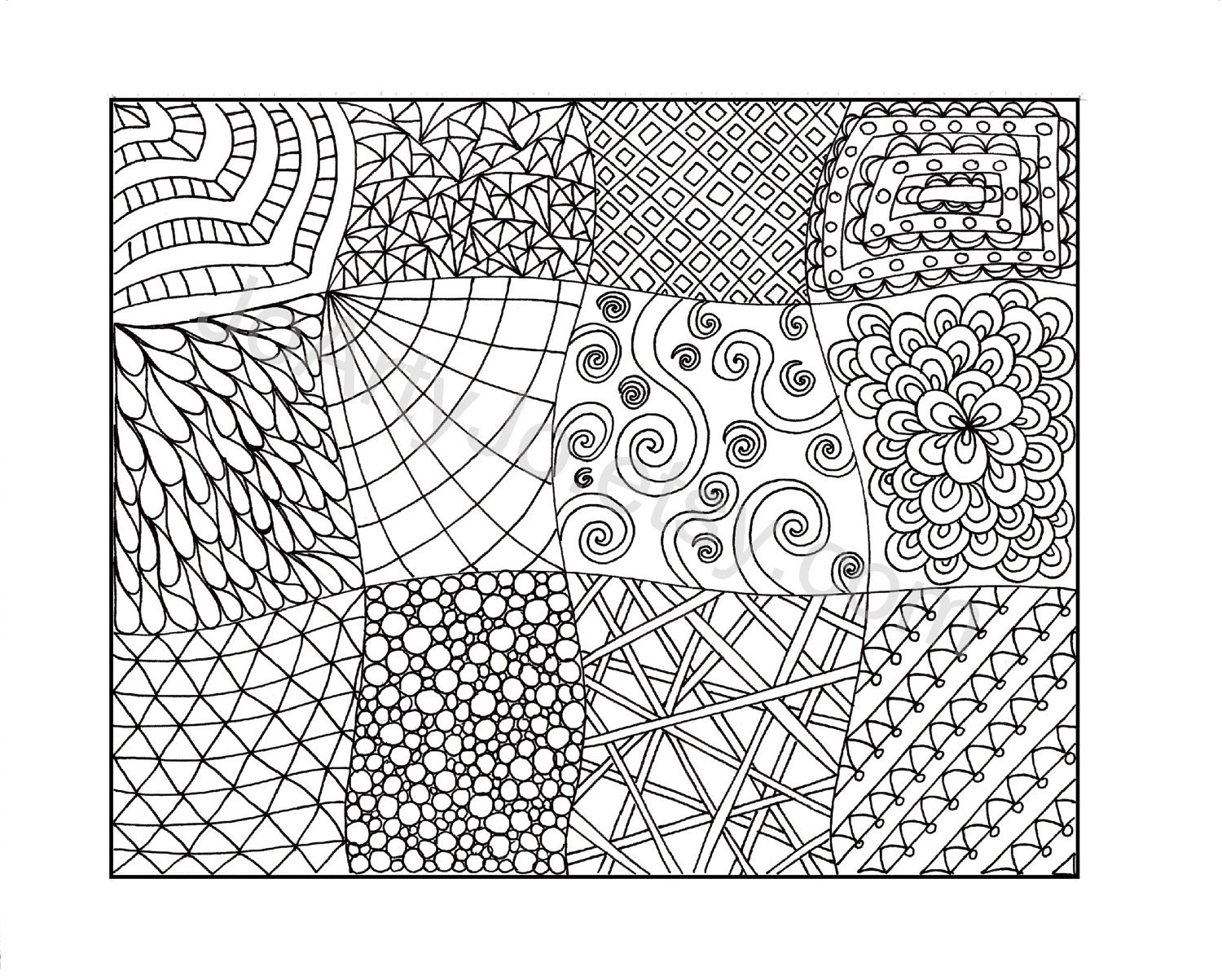 Zendoodle Coloring Page Printable PDF Zentangle Inspired Page 11 Etsy Norway