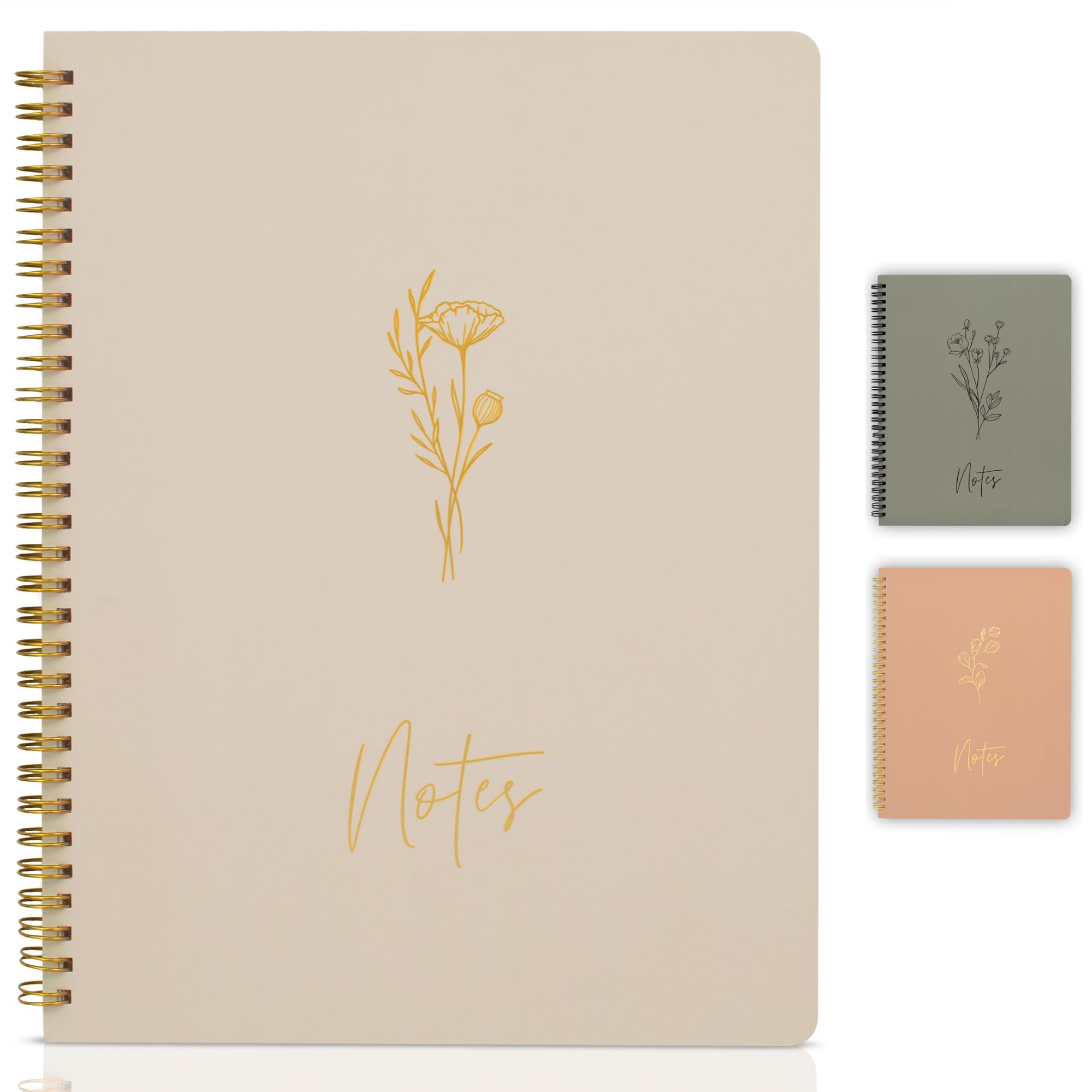 ZICOTO Aesthetic Spiral Notebook Journal For Women Cute Beige 10 5 X 8 5 College Ruled To Do